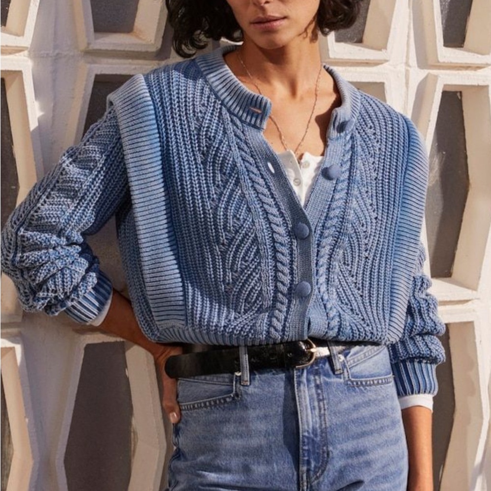 Mango cotton cable knit cardigan